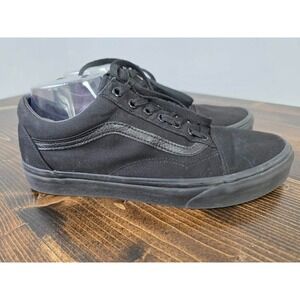 Vans OFF THE WALL Men's 10 Low Top Black Canvas Sneakers Casual Shoes 721356